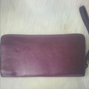 Purple Leather Wristlet Wallet